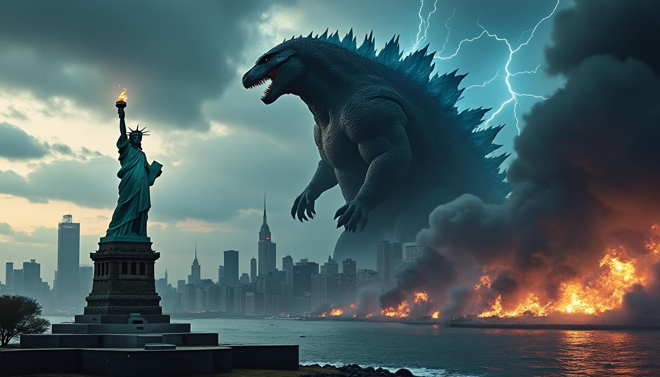 godzilla minus zero decouvrez la premiere bande annonce ou la statue de la liberte est menacee plongez dans l'action intense de godzilla minus zero avec la première bande-annonce officielle, où la statue de la liberté se retrouve en danger face à une menace colossale.